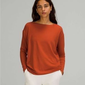 Lululemon Back in Action Long Sleeve Shirt, color:Aztec Brick, size 4, like new